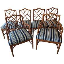 Bamboo furniture is a admired choice for sunroom devices after inner self is an outdoor material. Faux Bamboo Chinese Chippendale Set Of Six Dining Chairs Chinoiserie At 1stdibs