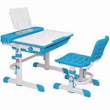 Barton Kids Interactive Desk Adjustable Table Chair Height Tiltable Desktop Large Storage Drawer Blue Walmart Com Kids Desk Desk Workstation