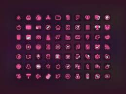 Iphone ios 14 icon app; 70 Ios 14 App Icon Pack Pink Neon Aesthetic For Iphone Home Screen