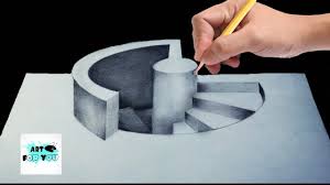 Drawing 3d loch ness monster, long version. Trick Art Drawing How To Draw 3d Stairs 3d Pencil 3d Pen Art Modernartpaintings Youtube