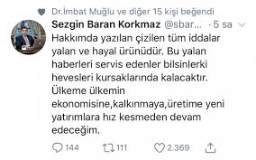 Sbk holding ve sbk vakfının kurucu başkanıdır. Sezgin Baran Korkmaz Twitterde Aciklamalarda Bulundu