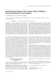 Pdf The London Atlas Of Human Tooth Development And Eruption