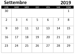 Word Calendario Settembre 2019 Da Stampare Calendario Stampe Settembre