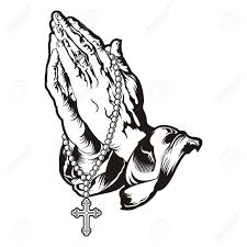 Holy quotes, god's portraits and angelic figures give another dimension to the beauty of praying hands tattoos. Praying Hands With Rosary Tattoo Vector Royalty Free Cliparts Vectors And Stock Illustration Image 38927661
