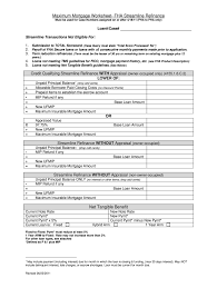 The fha streamline refinance is a great option for current fha homeowners to lower their interest rate and monthly payment. Fha Streamline Worksheet Form Fill Online Printable Fillable Blank Pdffiller