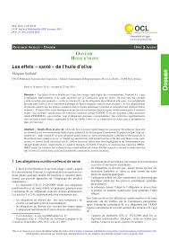 Pdf Les Effets Sante De L Huile D Olive