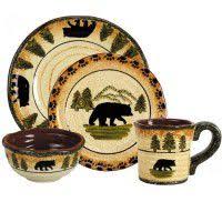 Check spelling or type a new query. Rustic Dinnerware Bear Dinnerware Wildlife Glassware Antler Flatware At The Cabin Shop