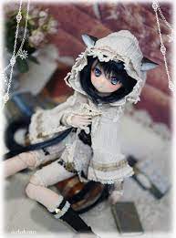 ddh 01カスタム 黒ケモ耳 ポンチョ衣装セット my doll cototono アニメ人形 かわいい人形 美しい人形