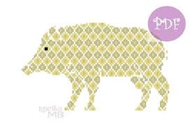 Woodland Animals Wild Boar Cross Stitch Chart Digital Pdf Pattern Forest Woods Geometric Animals Patterned Animals Autumn Woodland Woods