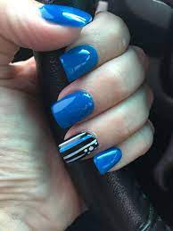 Thin Blue Line Nails Law Enforcement Lines On Nails Line Nail Designs Line Nail Art