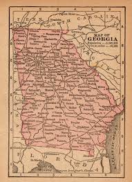 Antique Miniature Georgia State Map 1888 Vintage Map Of Etsy Georgia Map Travel Gallery Wall Miniature Map