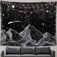 Black And White Wall Tapestry Amazon Amazon Com Zussun Mountain Moon Tapestry Wall Hanging Mandala Hippie Bohemian Wall Hanging Black A 50 X 60 Hom In 2020 Moon Tapestry Room Tapestry Star Tapestry