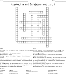 Why was the enlightenment called the enlightenment'? The Enlightenment Crossword Puzzle Wordmint
