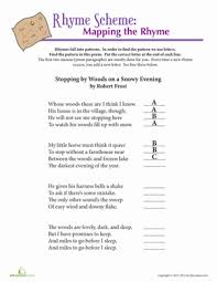 Robert Frost Rhyme Scheme Worksheet Education Com Poetry Worksheets Rhyme Scheme Teaching Poetry