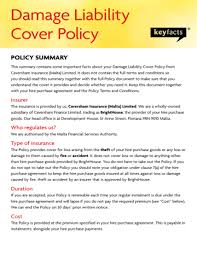 Please check your insurance policy documents for more detailed information. Damage Liability Cover Policy Policy Summary Manualzz