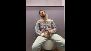 Huge cumshot in the librarys bathroom after studying