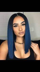 Isee Hair Bob Hair Wigs Straight 13 4 Lace Frontal Wigs 100 Human Virgin Hair Wigs In 2021 Hair Styles Blue Hair Trendy Hair Color
