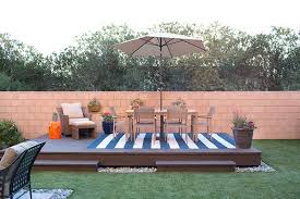 Low Maintenance Backyard Design Ideas The Home Depot Building A Floating Deck Deck Designs Backyard Decks Backyard
