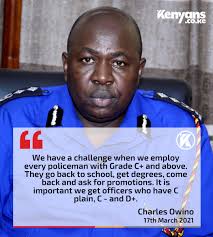 Owino, who was previously a deputy inspector general, was named the director of communication services in the national police service in 2018. Kenyans Co Ke Police Spokesman Charles Owino Explains Why They Don T Employ C And Above Students Facebook