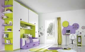 Bright Children Room With Purple Green Mickey Mouse Theme Purple Bedroom Decor Toddler Bedroom Decor White Wall Bedroom