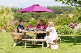 Rose Round Picnic Table Enjoy The Summer With Your Friends And Family Eat And Entertain Outdoors Round Picnic Table Garden Picnic Picnic Table