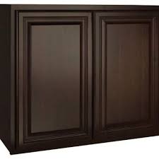 Hampton Bay 36x30x12 In Cambria Wall Cabinet In Java Kw3630 Cjm The Home Depot Wall Cabinet Base Cabinets Dark Kitchen Cabinets