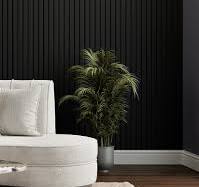 Slatpanel® Luxe Leather Black Wide Slat Wood Wall Panel
