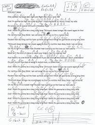 Rocket Man Elton John Guitar Chord Chart Capo 3rd Guitar Lessons Songs Lyrics And Chords Guitar Chords For Songs