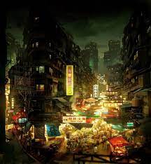 Sleeping Dogs Set In The Gritty Streets Of Hong Kong Where The Triad Rules This Piece Of Concept Art Shows Off This Gri Sleeping Dogs Scifi City Concept Art