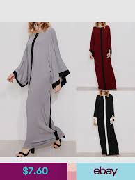 Uk 8 24 Zanzea Women Oversized Striped Kimono Style Casual Baggy Long Maxi Dress Kimono Fashion Islamic Clothing Women Muslim Long Maxi Dress