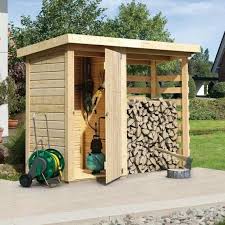 Karibu Gerateschrank Brennholz Schuppen Gartenhaus Holz Garten
