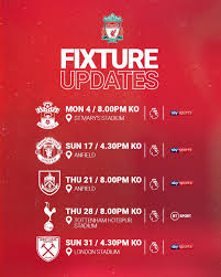 Find liverpool fixtures, tomorrow's matches and all of the current season's liverpool scheduled matches. Liverpool Fc Five Of Our Premier League Fixtures For January 2021 Have Today Been Rescheduled Facebook