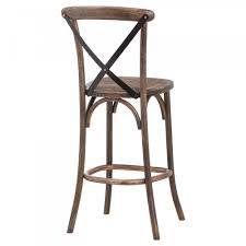 It is accented with nailhead trim for elegant detailing. Oak Cross Back Bar Stool Dining Room From Breeze Furniture Uk