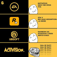 Rockstar Activision Ubisoft Ea Meme Watch Dogs Call Of Duty Funny Gaming Memes