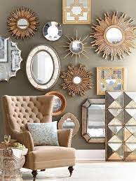 In the bedroom, wall mirrors can help a space appear larger, and of course they're the most important part of the dressing area. 3r Studios Medium Round Gold Art Deco Mirror 23 5 In H X 23 5 In W De4799ahc The Home Depot Home Decor Mirrors Living Room Decor Mirror Wall Decor