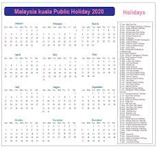 Kuala Lumpur Public Holidays 2020 Kuala Lumpur Holiday Calendar