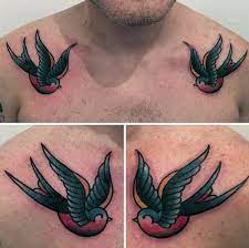 Collarbone Guys Traditional Swallow Tattoos Traditional Swallow Tattoo Swallow Tattoo Swallow Tattoo Design