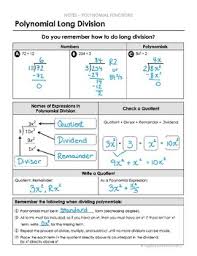 All the problems in the worksheets on this page are exact each worksheet is randomly generated and thus unique. Polynomial Long Division Lesson Distance Learning By Algebra And Beyond