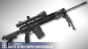 It is the larger caliber version of the hk416, and chambered for the 7.62×51mm nato rifle cartridge. Vfc Hk417 20 Inch Sniper Conversion Kit Deutsch English Subtitle Youtube