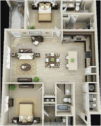 Ide Denah Rumah Sederhana 2 Kamar Tidur Terbaru 3d Denah Rumah Ide Apartemen Rumah Minimalis