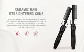 Hot comb vs electric comb on natural hair. Amazon Com Homfu Electric Hot Straightening Heat Pressing Comb Ceramic Curling Flat Iron Curler Designed Hair Straightener For Natural Black Anti Scald Beard Straightener Press Comb Black Health Personal Care