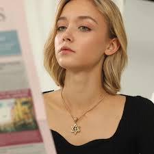 Collares U7 316L de acero inoxidable Corss y estrella de David para hombres  y mujeres, colgante con cadena de trigo de 22 ", regalo de joyería Unisex  de Israel