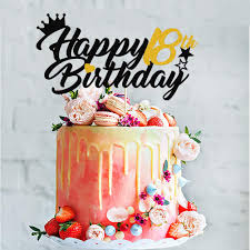 Sophie loves owls and butterfly's and wanted a very girlie cake, so we chose really soft colours and made the owl super cute. Buy Happy 18th Birthday Cake Topper Black And Gold Glitter Forever 18 Birthday Party Cake Decor Hello 18 Cheers To Eighteen Years Old 18 Fabulous Boys 18th Birthday Party Cake Supplies Decorations Online