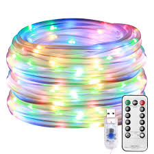 Lighting Ever Le Led Rope Light With Remote Multi Colored Usb Powered Dimmable Waterproof 33ft 100 Led Indoor Outdoor Light Rope And Str