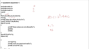 Quadratic Equation C Program Vtu First Year C Programs