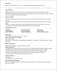 Free 7 Sample Bookkeeper Resume Templates In Ms Word Pdf