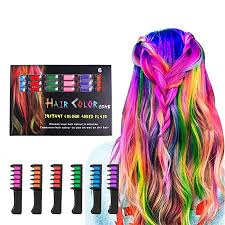 Amazon Com Hair Chalk Lawoho 6 Bright Temporary Washable Hair Color Dye Comb Birthday Gifts Halloween Costume Cospla In 2020 Diy Hair Color Hair Dye Colors Hair Chalk
