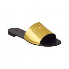 Women Giuseppe Zanotti Logo Slide Sandal Metallic Made In