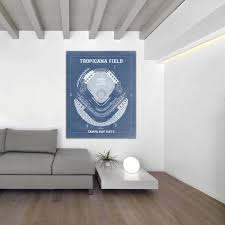 Tampa Bay Rays Tropicana Field Stadium Baseball Blueprint Photo Paper Matte Paper Or Canvas Dad Gift Wall Art Home Decor