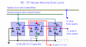 Read wiring diagrams from unfavorable to positive in addition to redraw the circuit as a straight line. Door Locks Nissan Maxima 1995 1997 Double Ground Pulse Relay Diagram Relay Wiring Diagram